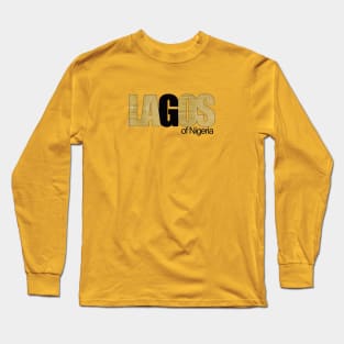 Lagos of Nigeria Gold & Black Long Sleeve T-Shirt